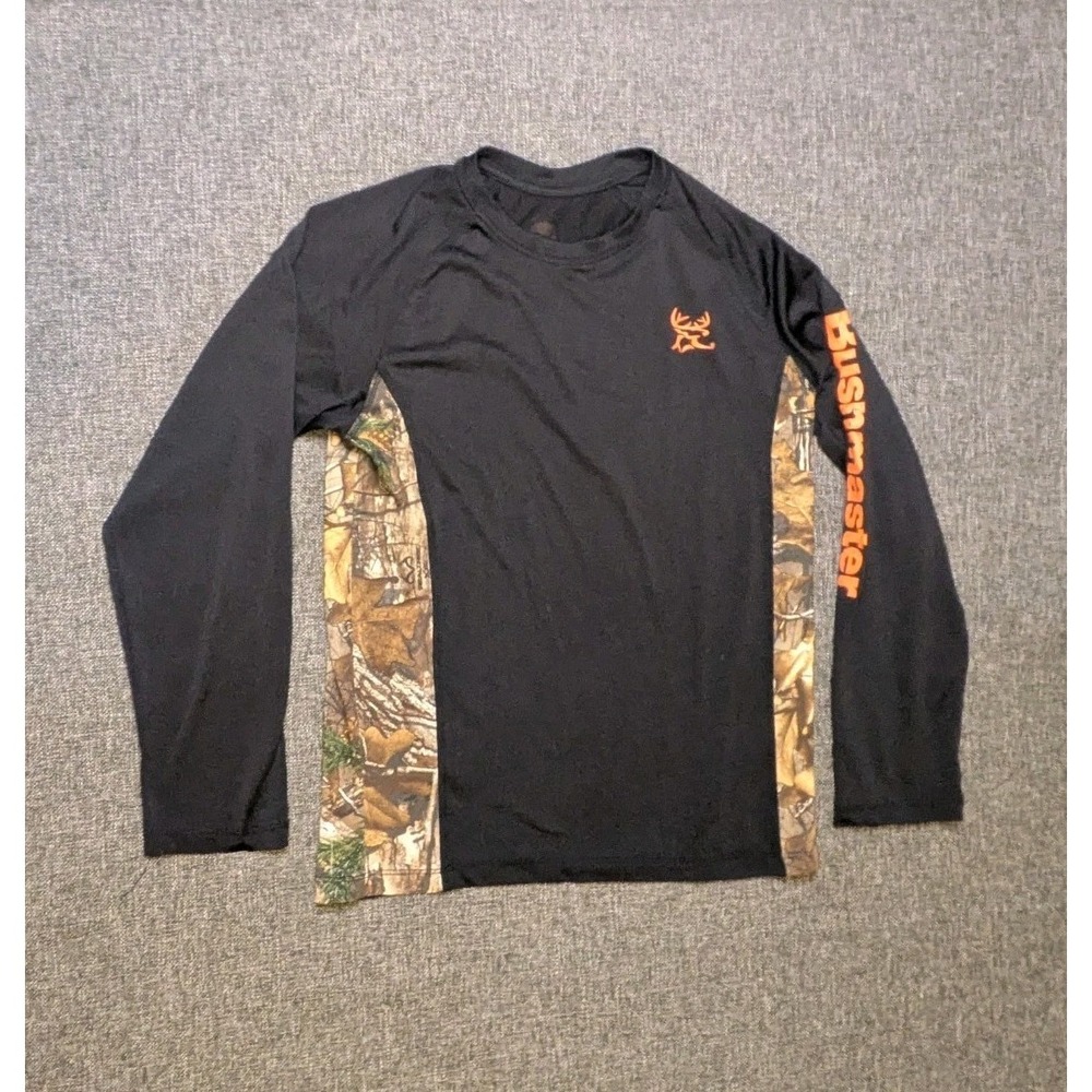Bushmaster‎ Shirt Men's Black Orange Camo Logo Sleeves Hunting Realtree XS Tee